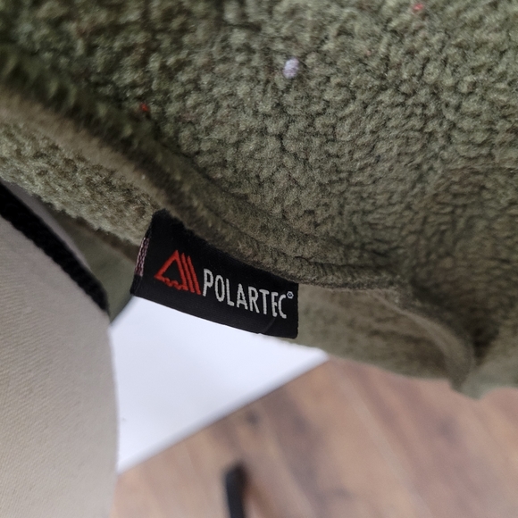 L. L. Bean Size XL Petite Green Fleece Button Up Jacket - Picture 6 of 8